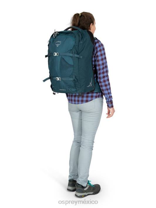Osprey TPDI545 maleta noche selva azul mujer Mochila de viaje con ruedas Fairview, equipaje de mano con ruedas de 36l/21,5