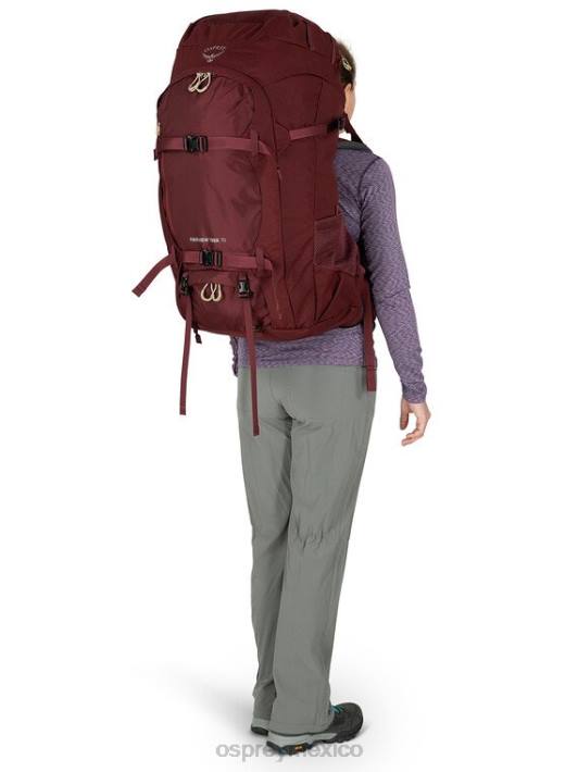 Osprey TPDI502 paquete de equipaje circón rojo mujer viaje a fairview trek 70 | trekking