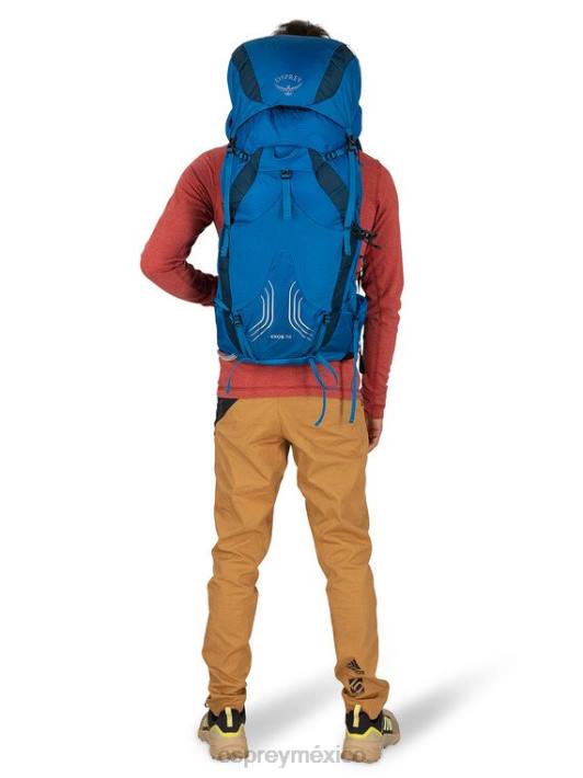 Osprey TPDI249 mochila cinta azul hombres exos 38 mochila ultraligera | caminata de un día